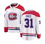 Montreal Canadiens #31 Carey Price Authentic White Away Fanatics Branded Breakaway NHL Jersey