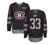 Montreal Canadiens #33 Patrick Roy Black 1917-2017 100th Anniversary Stitched NHL Jersey