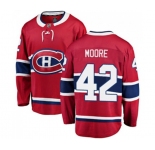 Montreal Canadiens #42 Dominic Moore Authentic Red Home Fanatics Branded Breakaway NHL Jersey