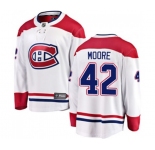 Montreal Canadiens #42 Dominic Moore Authentic White Away Fanatics Branded Breakaway NHL Jersey