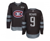 Montreal Canadiens #9 Maurice Richard Black 1917-2017 100th Anniversary Stitched NHL Jersey