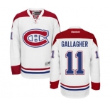 Reebok Montreal Canadiens #11 Brendan Gallagher Authentic White Away NHL Jersey