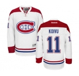 Reebok Montreal Canadiens #11 Saku Koivu Authentic White Away NHL Jersey
