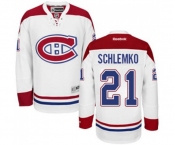 Reebok Montreal Canadiens #21 David Schlemko Authentic White Away NHL Jersey