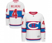 Reebok Montreal Canadiens #4 Jean Beliveau Authentic White 2016 Winter Classic NHL Jersey