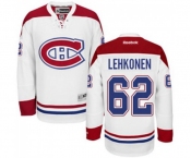 Reebok Montreal Canadiens #62 Artturi Lehkonen Authentic White Away NHL Jersey