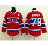 nhl jerseys montreal canadiens #79 markov red[patch A]