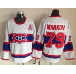 nhl jerseys montreal canadiens #79 markov white[m&n][patch A]