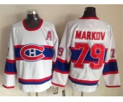 nhl jerseys montreal canadiens #79 markov white[m&n][patch A]