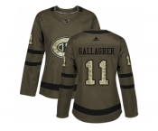 Women Adidas Montreal Canadiens #11 Brendan Gallagher Green Salute to Service Stitched NHL Jersey