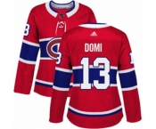 Women Adidas Montreal Canadiens #13 Max Domi Authentic Red Home NHL Jersey