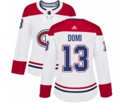 Women Adidas Montreal Canadiens #13 Max Domi Authentic White Away NHL Jersey