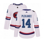 Women Adidas Montreal Canadiens #14 Tomas Plekanec Authentic White 2017 100 Classic NHL Jersey