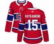 Women Adidas Montreal Canadiens #15 Jesperi Kotkaniemi Authentic Red Home NHL Jersey