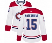 Women Adidas Montreal Canadiens #15 Jesperi Kotkaniemi Authentic White Away NHL Jersey