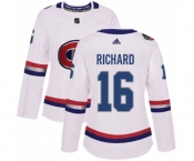 Women Adidas Montreal Canadiens #16 Henri Richard Authentic White 2017 100 Classic NHL Jersey