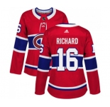 Women Adidas Montreal Canadiens #16 Henri Richard Premier Red Home NHL Jersey