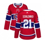 Women Adidas Montreal Canadiens #21 David Schlemko Authentic Red Home NHL Jersey