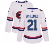 Women Adidas Montreal Canadiens #21 David Schlemko Authentic White 2017 100 Classic NHL Jersey