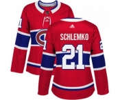 Women Adidas Montreal Canadiens #21 David Schlemko Premier Red Home NHL Jersey