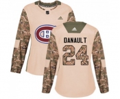 Women Adidas Montreal Canadiens #24 Phillip Danault Authentic Camo Veterans Day Practice NHL Jersey