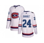 Women Adidas Montreal Canadiens #24 Phillip Danault White Authentic 2017 100 Classic Stitched NHL Jersey