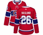 Women Adidas Montreal Canadiens #26 Mats Naslund Authentic Red Home NHL Jersey