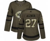 Women Adidas Montreal Canadiens #27 Karl Alzner Authentic Green Salute to Service NHL Jersey