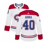 Women Adidas Montreal Canadiens #40 Joel Armia Authentic White Away NHL Jersey