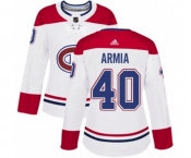 Women Adidas Montreal Canadiens #40 Joel Armia Authentic White Away NHL Jersey