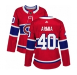 Women Adidas Montreal Canadiens #40 Joel Armia Premier Red Home NHL Jersey
