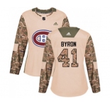 Women Adidas Montreal Canadiens #41 Paul Byron Authentic Camo Veterans Day Practice NHL Jersey