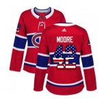 Women Adidas Montreal Canadiens #42 Dominic Moore Authentic Red USA Flag Fashion NHL Jersey