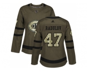 Women Adidas Montreal Canadiens #47 Alexander Radulov Green Salute to Service Stitched NHL Jersey