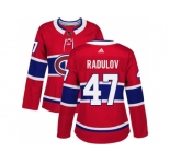Women Adidas Montreal Canadiens #47 Alexander Radulov Red Home Authentic Stitched NHL Jersey