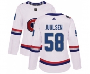 Women Adidas Montreal Canadiens #58 Noah Juulsen Authentic White 2017 100 Classic NHL Jersey
