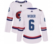 Women Adidas Montreal Canadiens #6 Shea Weber Authentic White 2017 100 Classic NHL Jersey
