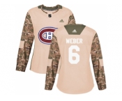 Women Adidas Montreal Canadiens #6 Shea Weber Camo Authentic 2017 Veterans Day Stitched NHL Jersey