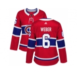Women Adidas Montreal Canadiens #6 Shea Weber Red Home Authentic Stitched NHL Jersey