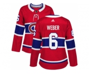 Women Adidas Montreal Canadiens #6 Shea Weber Red Home Authentic Stitched NHL Jersey