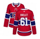 Women Adidas Montreal Canadiens #61 Xavier Ouellet Authentic Red Home NHL Jersey