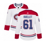 Women Adidas Montreal Canadiens #61 Xavier Ouellet Authentic White Away NHL Jersey