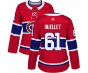 Women Adidas Montreal Canadiens #61 Xavier Ouellet Premier Red Home NHL Jersey