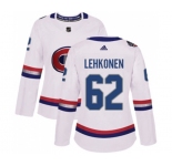Women Adidas Montreal Canadiens #62 Artturi Lehkonen Authentic White 2017 100 Classic NHL Jersey