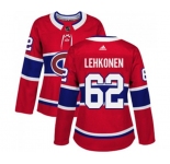 Women Adidas Montreal Canadiens #62 Artturi Lehkonen Premier Red Home NHL Jersey