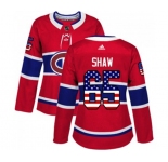 Women Adidas Montreal Canadiens #65 Andrew Shaw Authentic Red USA Flag Fashion NHL Jersey