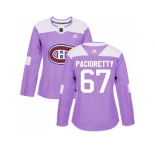 Women Adidas Montreal Canadiens #67 Max Pacioretty Purple Authentic Fights Cancer Stitched NHL Jersey