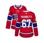 Women Adidas Montreal Canadiens #67 Max Pacioretty Red Home Authentic Stitched NHL Jersey