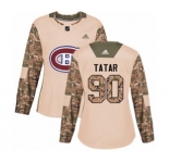 Women Adidas Montreal Canadiens #90 Tomas Tatar Authentic Camo Veterans Day Practice NHL Jersey