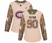 Women Adidas Montreal Canadiens #90 Tomas Tatar Authentic Camo Veterans Day Practice NHL Jersey